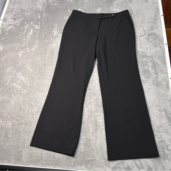 Calvin Klein Classic Fit Wide Leg Dress Pants Womens 12P Petite Black Career - Picture 1 of 10